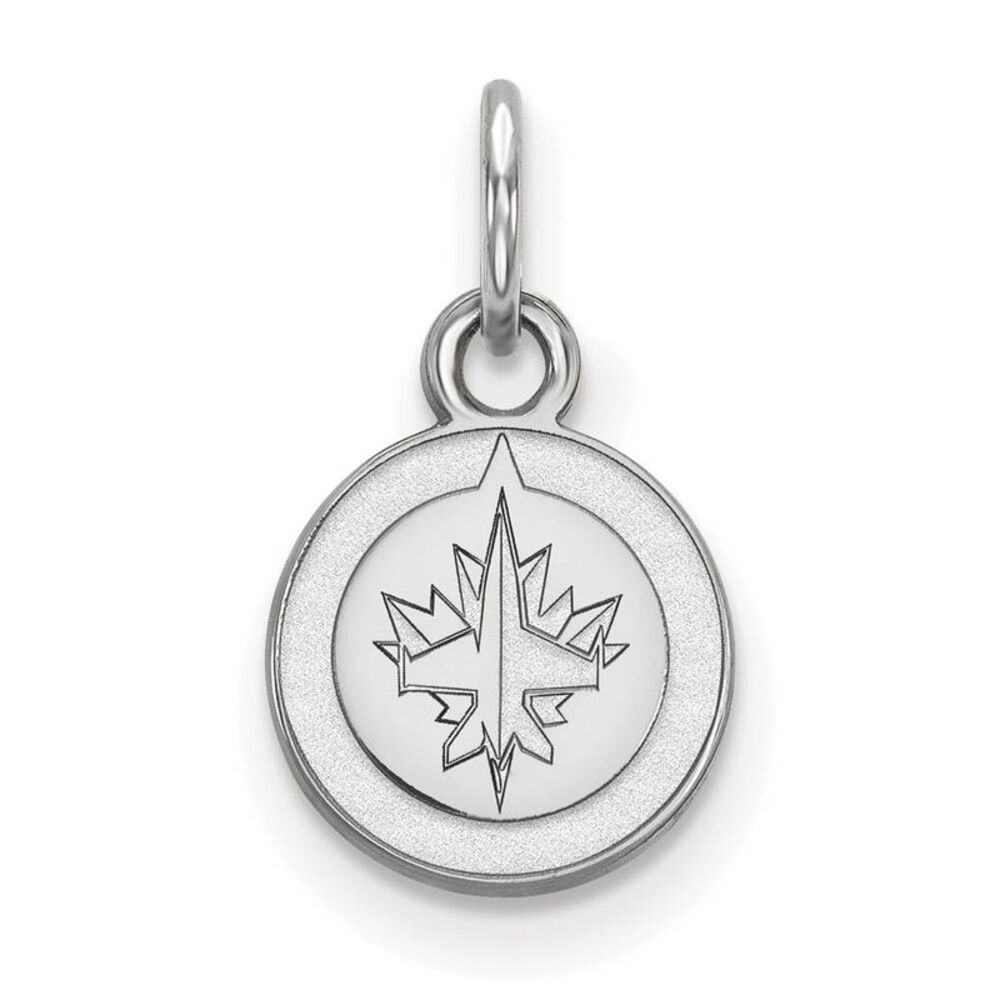 10k White Gold NHL Winnipeg Jets XS (Tiny) Disc Charm or Pendant